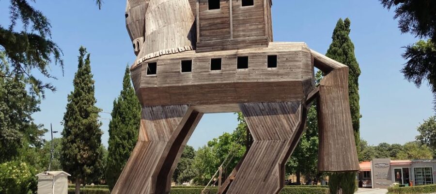 horse statue in the troy national park turkey