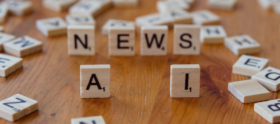 ai news concept with scrabble letters