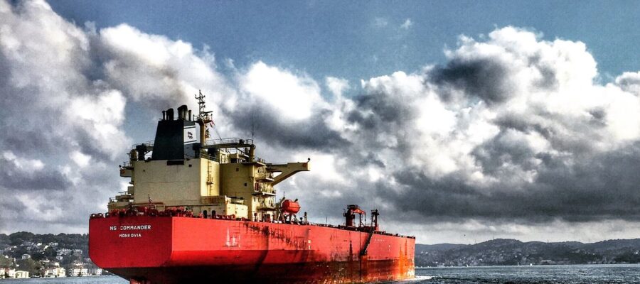 cargo ship on the sea